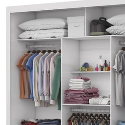 Guarda-roupa Casal 4 Espelhos 3 Portas de Correr 4 Gavetas Max Plus Espresso Móveis - 6