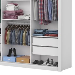 Guarda-roupa Casal 4 Espelhos 3 Portas de Correr 4 Gavetas Max Plus Espresso Móveis - 7