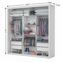 Ver imagem 6 de Guarda-Roupa Casal 4 Espelhos 3 Portas de Correr 4 Gavetas Max Plus Espresso Móveis Branco/Cinamomo