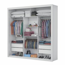 Guarda-roupa Casal 4 Espelhos 3 Portas de Correr 4 Gavetas Max Plus Espresso Móveis - 2