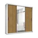 Ver imagem 4 de Guarda-Roupa Casal 4 Espelhos 3 Portas de Correr 4 Gavetas Max Plus Espresso Móveis Branco/Cinamomo