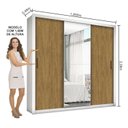 Ver imagem 5 de Guarda-Roupa Casal 4 Espelhos 3 Portas de Correr 4 Gavetas Max Plus Espresso Móveis Branco/Cinamomo