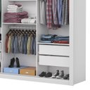 Ver mais imagens de Guarda-Roupa Casal 4 Espelhos 3 Portas de Correr 4 Gavetas Max Plus Espresso Móveis Branco/Cinamomo