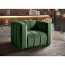 Ver imagem 2 de Poltrona Mona Veludo Encosto Alto Confortável Verde 270 Bella Decor