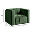 Ver imagem 3 de Poltrona Mona Veludo Encosto Alto Confortável Verde 270 Bella Decor
