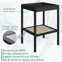 Ver imagem 3 de Mesa Lateral 58 Cm Pes Madeira Palhinha Oslo 27962 Nero Artesano