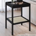 Ver imagem 2 de Mesa Lateral 58 Cm Pes Madeira Palhinha Oslo 27962 Nero Artesano