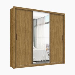 Guarda-roupa Casal 4 Espelhos 3 Portas de Correr 4 Gavetas Max Plus Espresso Móveis - 3