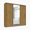 Ver imagem 4 de Guarda-roupa Casal 4 Espelhos 3 Portas de Correr 4 Gavetas Max Plus Espresso Móveis