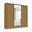 Ver imagem 4 de Guarda-Roupa Casal 4 Espelhos 3 Portas de Correr 4 Gavetas Max Plus Espresso Móveis Marrom/Cinamomo