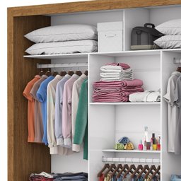 Guarda-roupa Casal 4 Espelhos 3 Portas de Correr 4 Gavetas Max Plus Espresso Móveis - 6