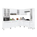 Ver mais imagens de Armário de Cozinha Modulada Completa de Canto Viena 18 Portas 3 Gavetas MDF-MDP 445cm Branco