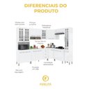 Ver imagem 7 de Armário de Cozinha Modulada Completa de Canto Viena 18 Portas 3 Gavetas MDF-MDP 445cm Branco