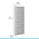 Ver imagem 2 de Kit 2 Estantes Multiuso para Sala com 4 Prateleiras 57x183cm Mdp 0700 Menu Móveis