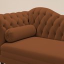 Ver imagem 3 de Divã Recamier Lavínia Clássico 120cm Capitonê com Pés de Madeira Veludo Terracota - Desk Design