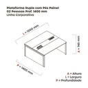 Ver imagem 3 de Estação de Trabalho Mesa Plataforma Escritório Dupla para 2 Pessoas com Caixa de Tomada Pé Painel Cinza/Grafito/Preto