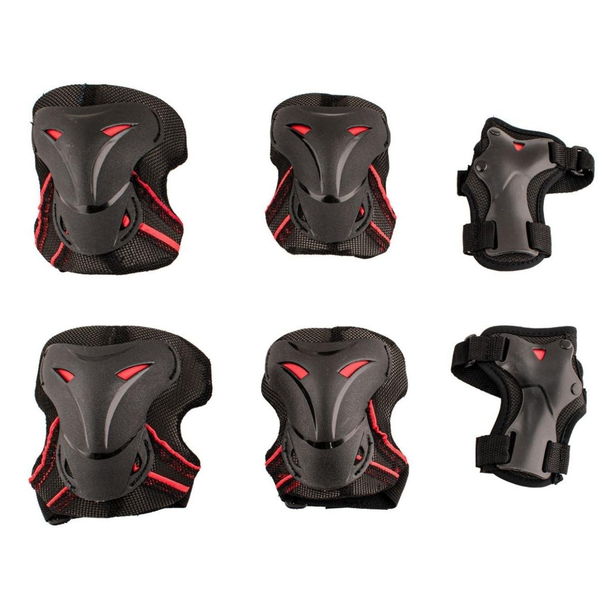 Kit Joelheira Cotoveleira Infantil KZ-094 Kidzamo - Preto/Vermelho ...