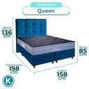Ver imagem 3 de Conjunto Cama Box Azul Queen + Colchão Molas Ensacadas Petrus Paropas + Cabeceira