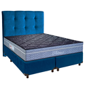 Ver imagem 1 de Conjunto Cama Box Azul Queen + Colchão Molas Ensacadas Petrus Paropas + Cabeceira