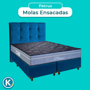 Ver imagem 4 de Conjunto Cama Box Azul Queen + Colchão Molas Ensacadas Petrus Paropas + Cabeceira
