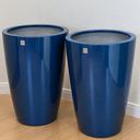 Ver imagem 2 de Vaso de Fibra de Vidro Roma P 50cm Decorativo Azul Metálico