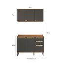 Ver imagem 2 de Armário de Cozinha Compacta 120cm Canela/Preto Elara Kappesberg