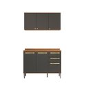 Ver imagem 1 de Armário de Cozinha Compacta 120cm Canela/Preto Elara Kappesberg