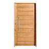 Kit Porta de Madeira Maciça Com Puxador Lado Direito 210x80cm Imbuia Allo Esquadrias - 1