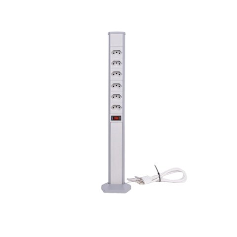 Torre de Tomadas Plus 6nbr 10a Cinza Qm52820.01 Qtmov