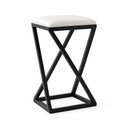Ver imagem 2 de Banqueta Z Baixa 50 Cm Banquinho Cozinha Balcão Bar Corino Branco