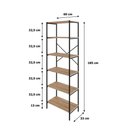 Ver imagem 7 de Estante C/06 Prateleiras 186x60x33cm Tub Tueh1866 Lâmina Mel - Est.preta Lâmina Mel / Est.preta