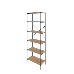 Estante C/06 Prateleiras 186x60x33cm Tub Tueh1866 Lâmina Mel - Est.preta Lâmina Mel / Est.preta