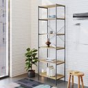 Ver imagem 2 de Estante C/06 Prateleiras 186x60x33cm Tub Tueh1866 Lâmina Mel - Est.preta Lâmina Mel / Est.preta