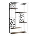 Ver imagem 2 de Estante para Sala de Estar 122cm 6 Prateleiras Destaques Preto/Oak