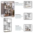 Ver imagem 5 de Estante para Sala de Estar 122cm 6 Prateleiras Destaques Preto/Oak