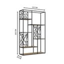 Ver imagem 3 de Estante para Sala de Estar 122cm 6 Prateleiras Destaques Preto/Oak