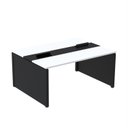 Ver imagem 1 de Estação de Trabalho Mesa Plataforma Escritório Dupla para 2 Pessoas com Caixa de Tomada Pé Painel Branco/Preto