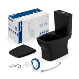 Kit In Bacia C/ Caixa Acoplada+inst+assento Termofixo Boss Matte Black- 1897230081108 - 3
