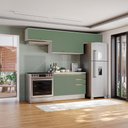 Ver imagem 1 de Armário de Cozinha Completa 100% Mdf 280cm Branco/verde Celeste Kappesberg