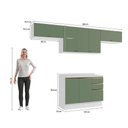 Ver imagem 4 de Armário de Cozinha Completa 100% Mdf 280cm Branco/verde Celeste Kappesberg