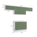Ver imagem 3 de Armário de Cozinha Completa 100% Mdf 280cm Branco/verde Celeste Kappesberg