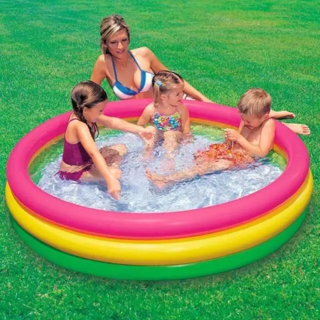 Piscina Colorida 275l Infantil Inflável+ Bomba de Ar Manual - 6