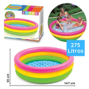 Ver imagem 2 de Piscina Colorida 275l Infantil Inflável+ Bomba de Ar Manual
