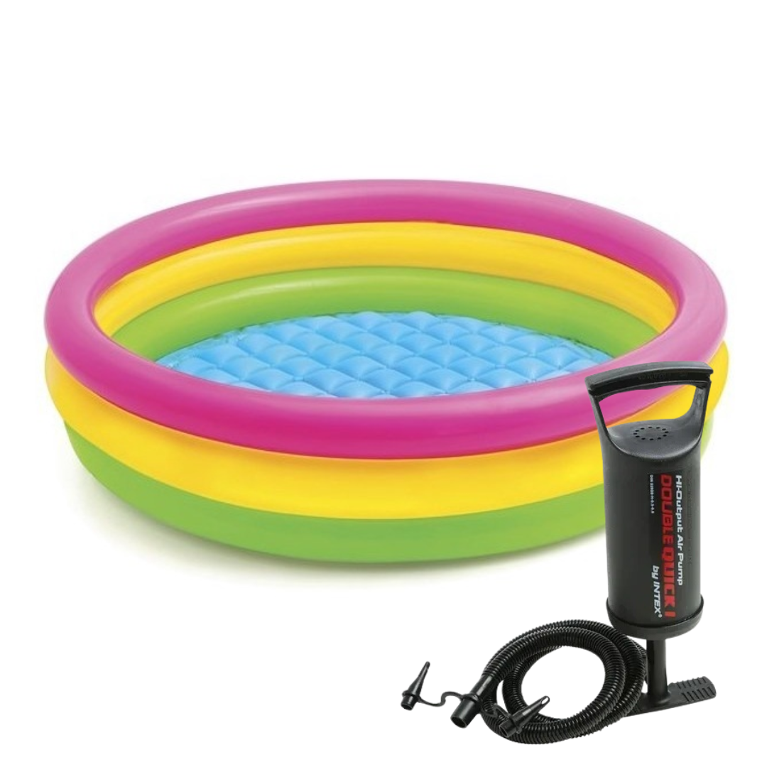 Piscina Colorida 275l Infantil Inflável+ Bomba de Ar Manual - 1