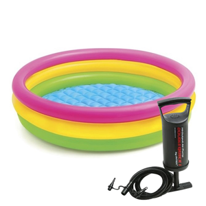 Piscina Colorida 275l Infantil Inflável+ Bomba de Ar Manual