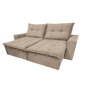 Sofá Retrátil e Reclinável 3 Lugares com Molas 200cm Safira Veludo