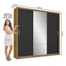 Guarda-roupa Casal 4 Espelhos 3 Portas de Correr 4 Gavetas Max Plus Espresso Móveis - 5