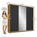 Ver imagem 5 de Guarda-roupa Casal 4 Espelhos 3 Portas de Correr 4 Gavetas Max Plus Espresso Móveis