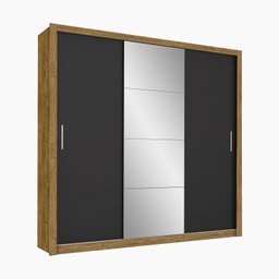 Guarda-roupa Casal 4 Espelhos 3 Portas de Correr 4 Gavetas Max Plus Espresso Móveis - 3