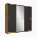 Ver imagem 4 de Guarda-Roupa Casal 4 Espelhos 3 Portas de Correr 4 Gavetas Max Plus Espresso Móveis Marrom/Cinamomo Preto